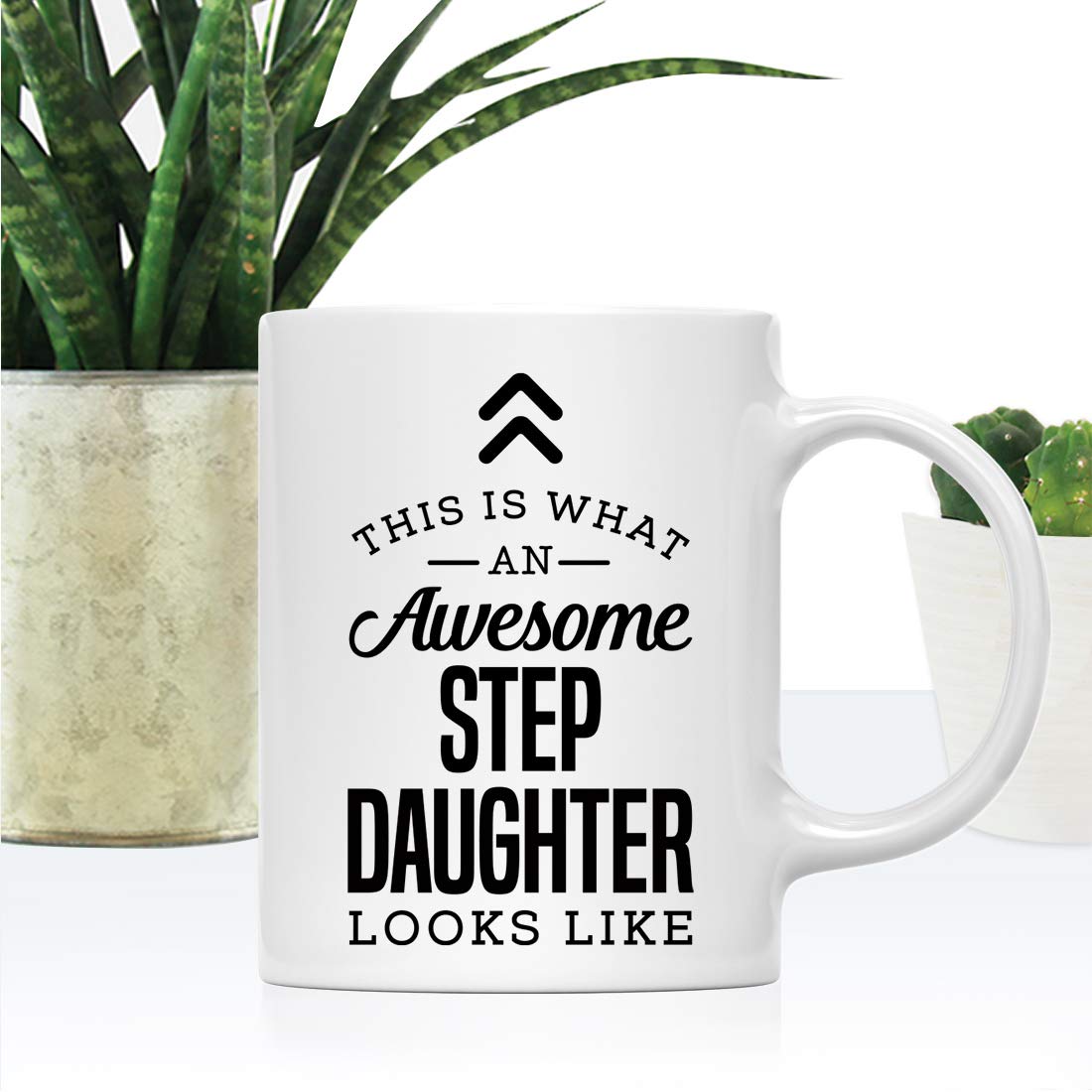 Andaz Press 11oz. Ceramic Coffee Tea Mug Gift, This is What an Awesome Step Daughter Looks Like, 1-Pack, Birthday Gift Ideas Cow