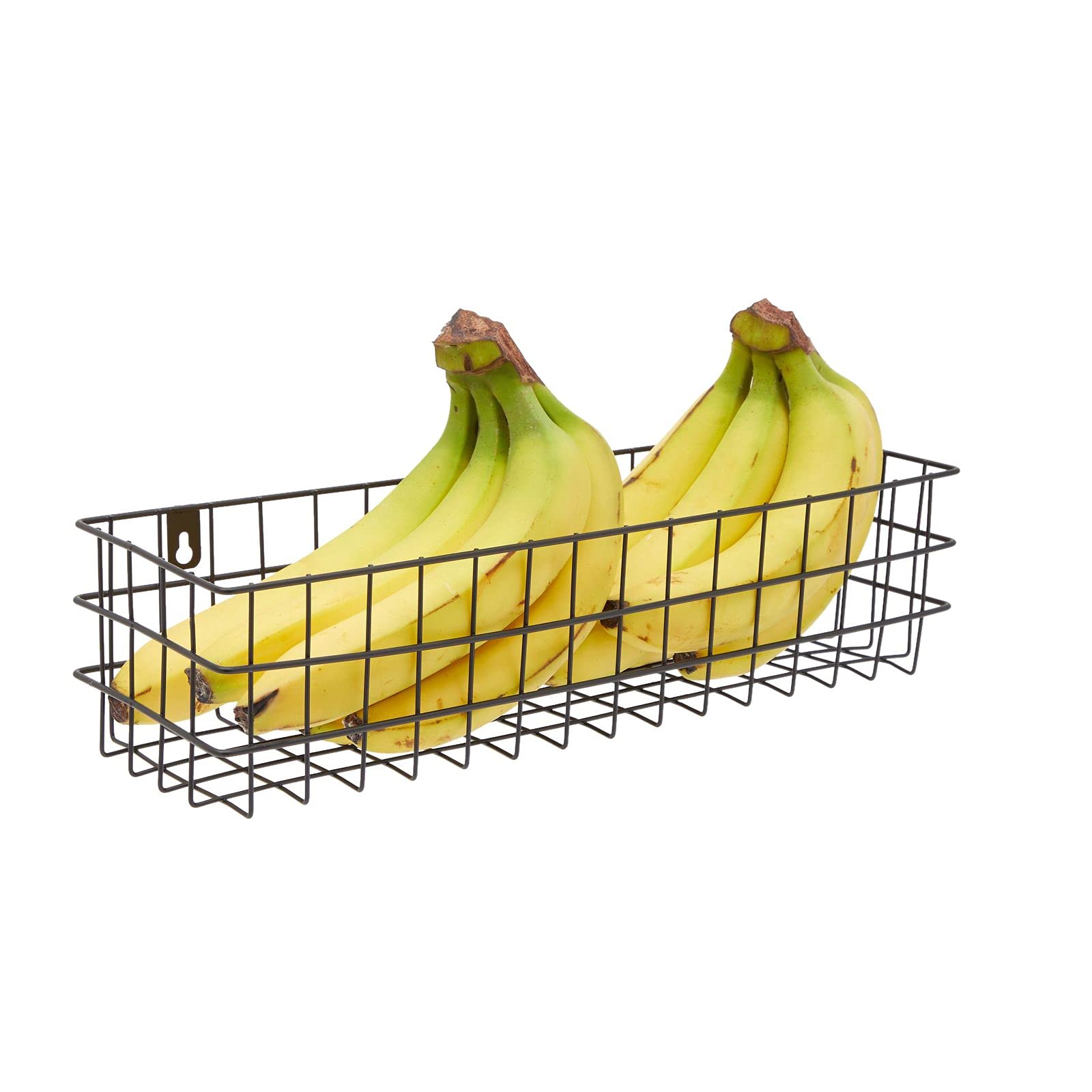 Black Wall Mounted Wire Baskets, Hanging Organizers For Kitchen Storage, Assorted Sizes (3 Pieces)