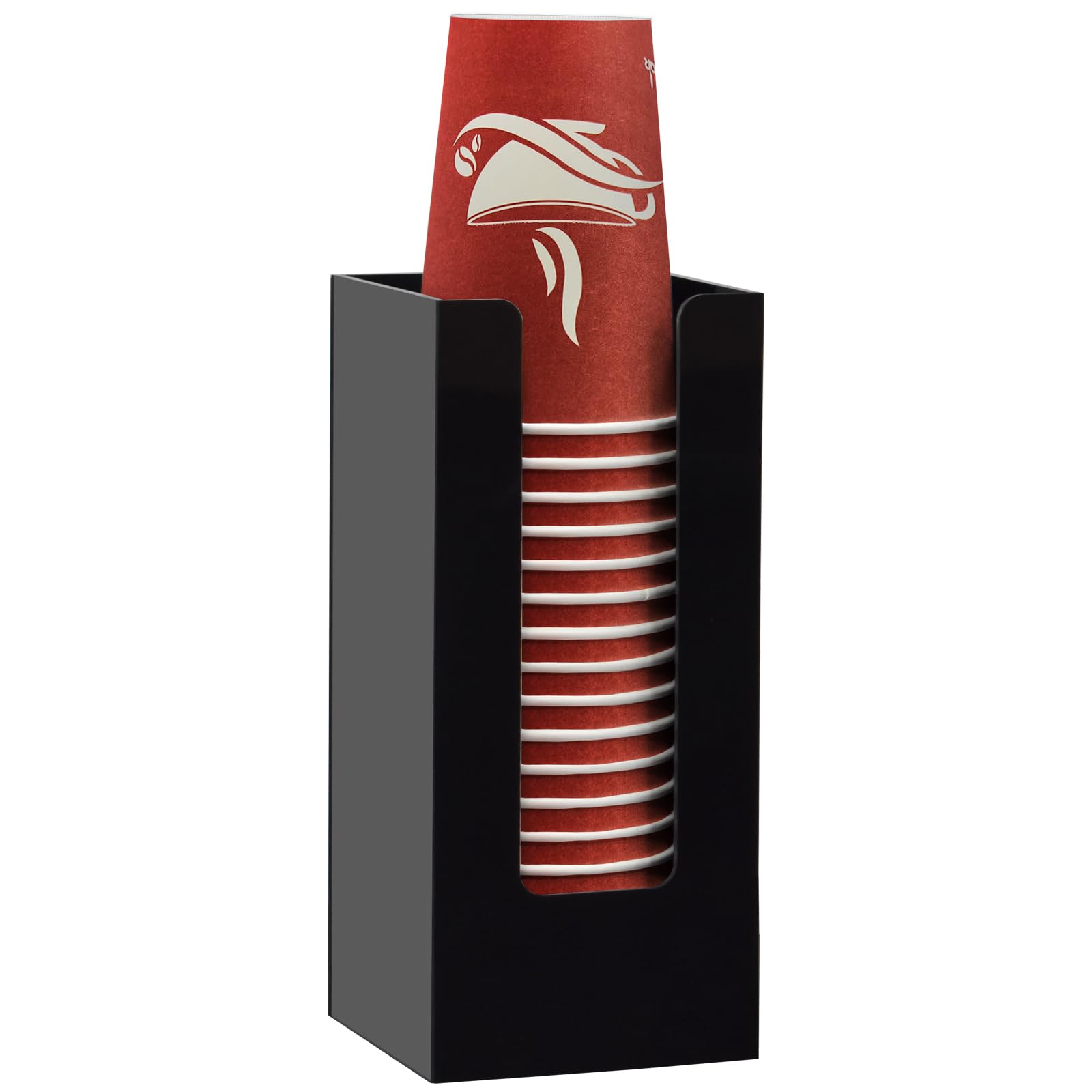 Myityard Coffee Cup Dispenser, Cup And Lid Organizer Fits 5 To 16 Oz Disposable Paper & Plastic Cups, Acrylic Cup Holder For Tab