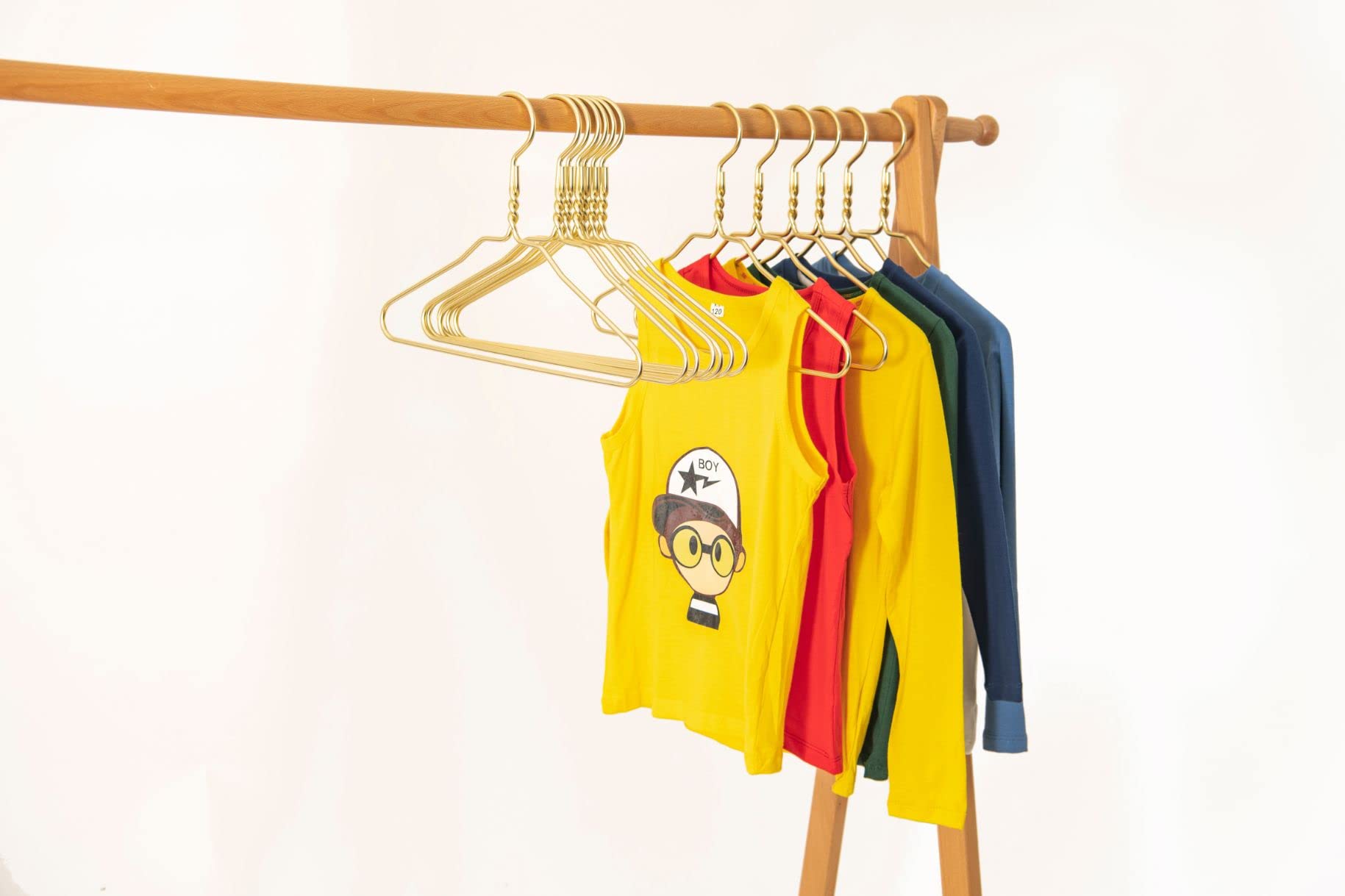 Beautiful 10 Gold Aluminum Kids Metal Suit Hangers Heavy Duty Coat Hangers For Children (12'' Kids/Toddlers Size - Aluminum)