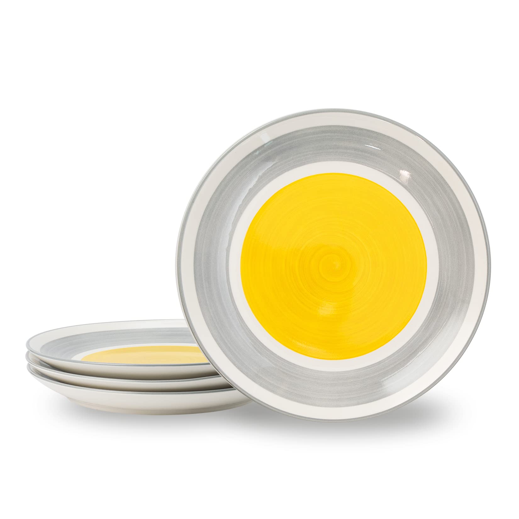 Wisenvoy Plates and Bowls Sets Dish Set Ceramic Dinnerware Sets Plate Set Porcelain Dishes Set for 4 Dinner Plates Gray