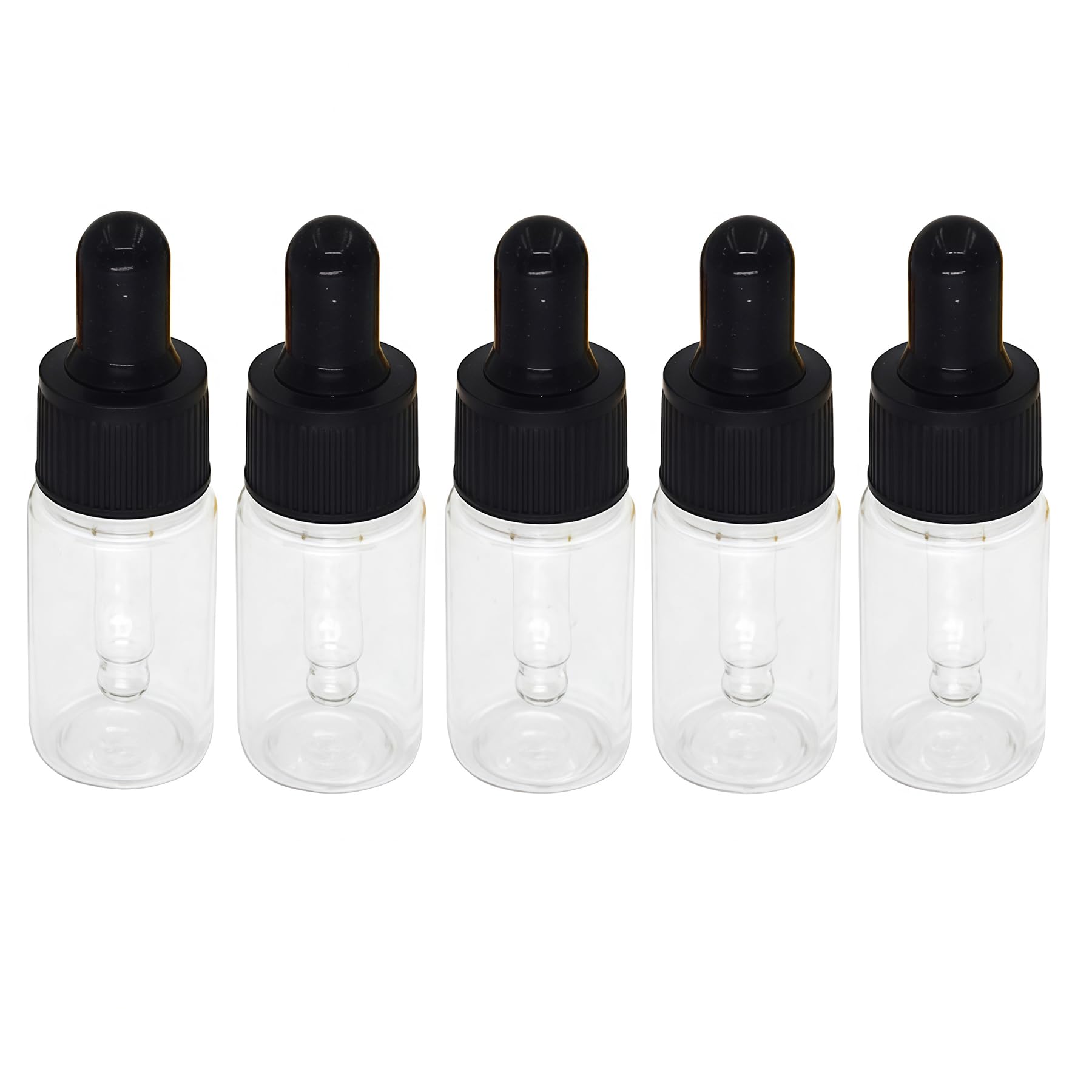 Elandy 5PCS 10ml/0.34oz Clear Plastic Essential Oil Dropper Bottles