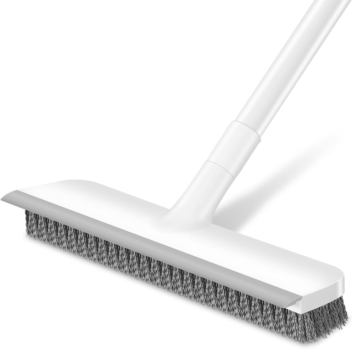 Kitchmora 2-In-1 Bathroom Brush With Wiper Long Handle Floor Scrub Brush With Head For Deep Cleaning Tiles, Toilet, Shower, Wall