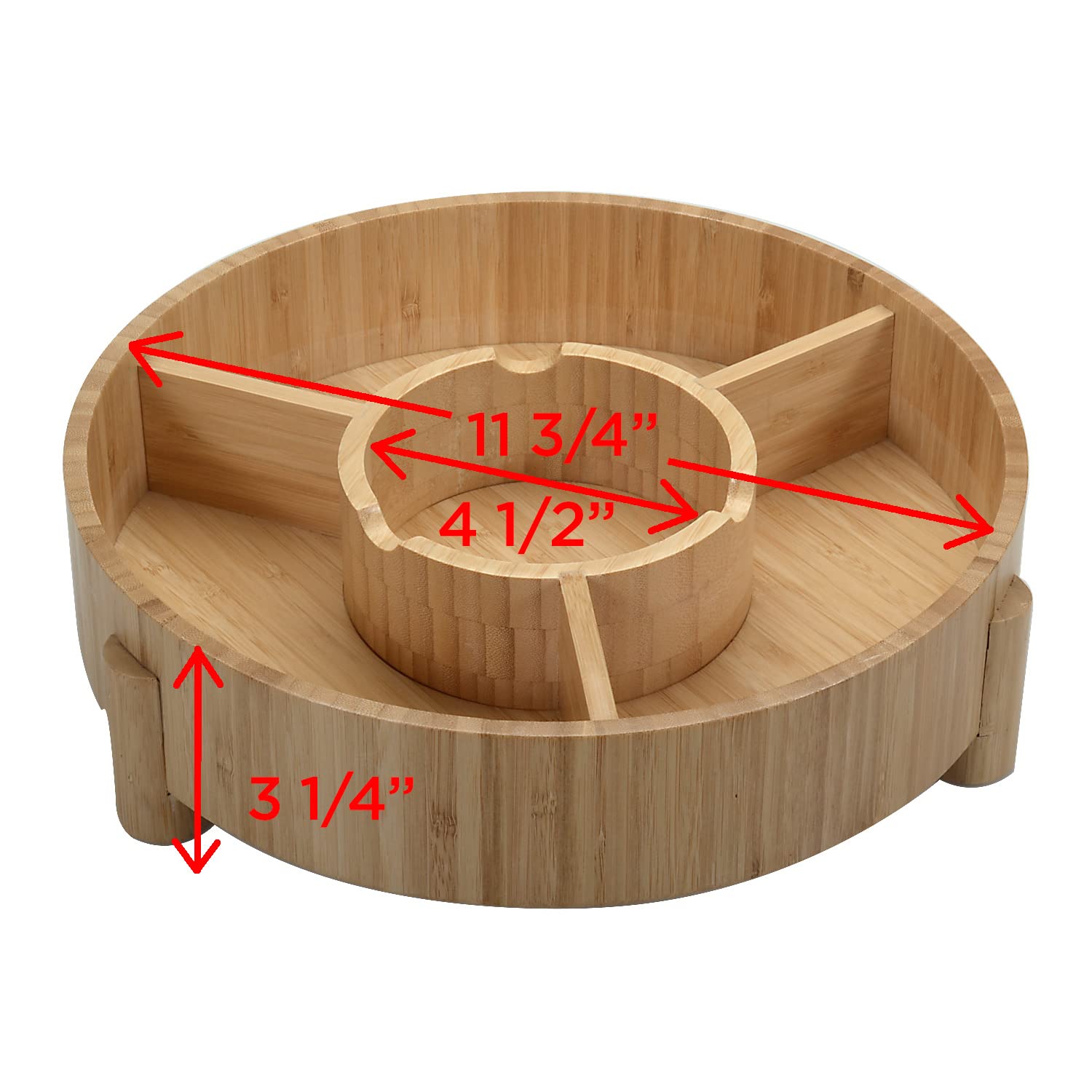 Mobilevision Bamboo Dish Snack Bowl For Pistachios, Peanuts, Sunflower Seeds, Fruit, Olives, Edamame & More Serving Dish For Ent
