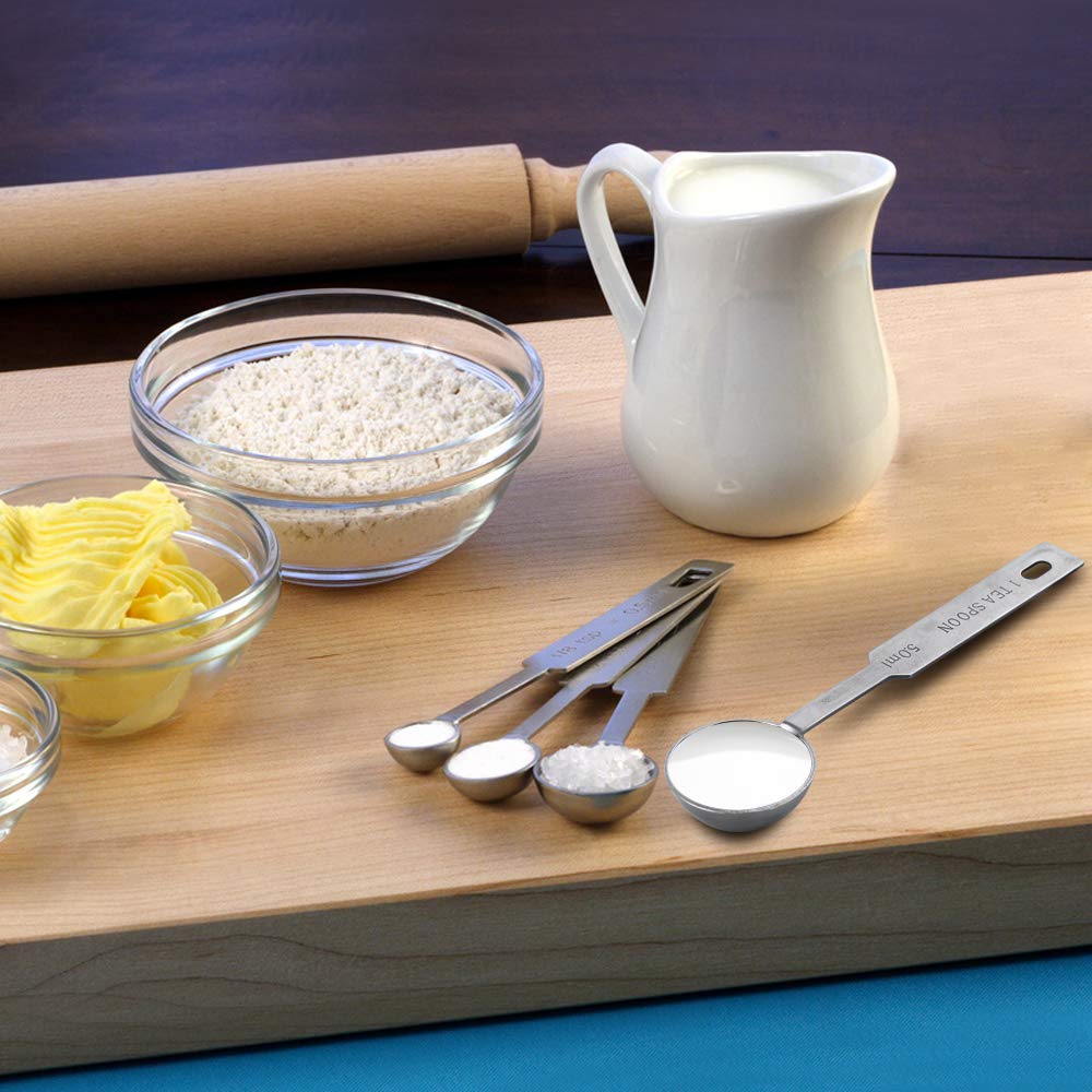4PCS OstWony Measuring Spoons Set  Includes 1/4 tsp  1/2 tsp  1 tsp  1 tbsp  Food Grade Stainless Steel measuring cups  Tablespoon and Teaspoon for Measure Liquid and Dry Ingredients