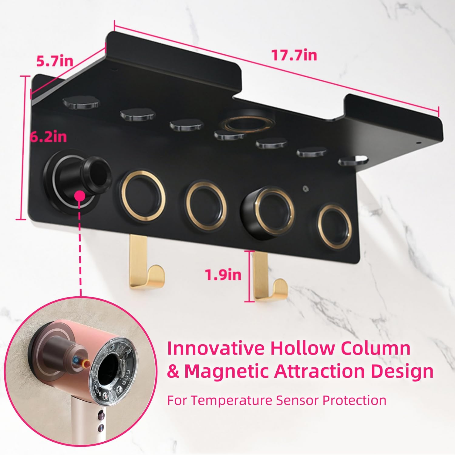 Dyson Airwrap Holder, Dyson Airwrap Wall Mount, 2In1 Dyson Airwrap Organizer & Dyson Hair Dryer Holder, Dyson Hair Dryer Stand F