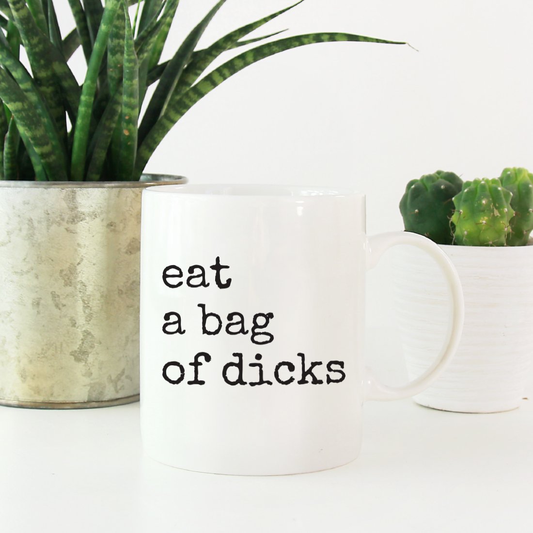 Andaz Press 11oz. Funny Rude Coffee Mug Gift, Typewriter Style, Eat a Bag of Dicks, 1-Pack