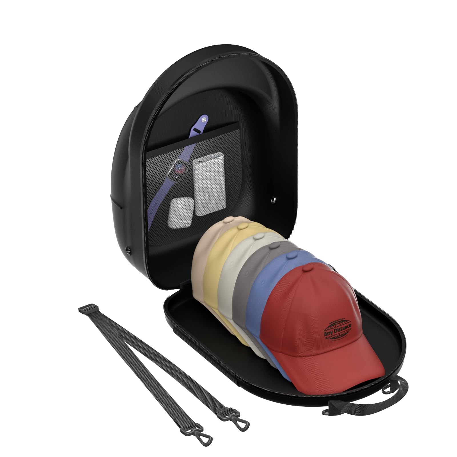 Clesoo Travel Hat Case - Hard Hat Case For Baseball Caps With Removable Storage Bag - Lids Cap Organizer Holder With Adjustable