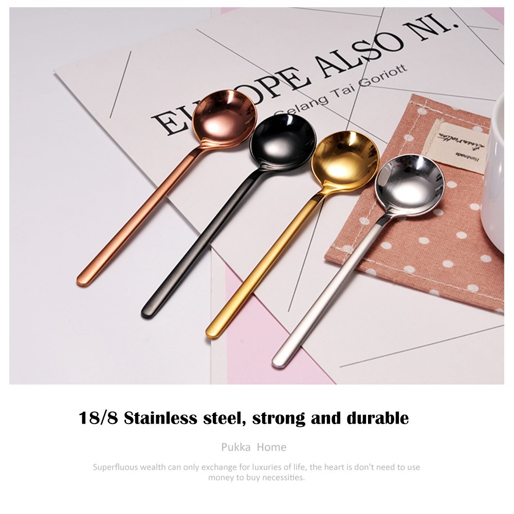 6 Pcs Espresso Spoons 18/8 Stainless Steel, 5.2 Inches Vogue Mini Teaspoons Set For Stirring Coffee, Dessert Cake, Ice Cream, So