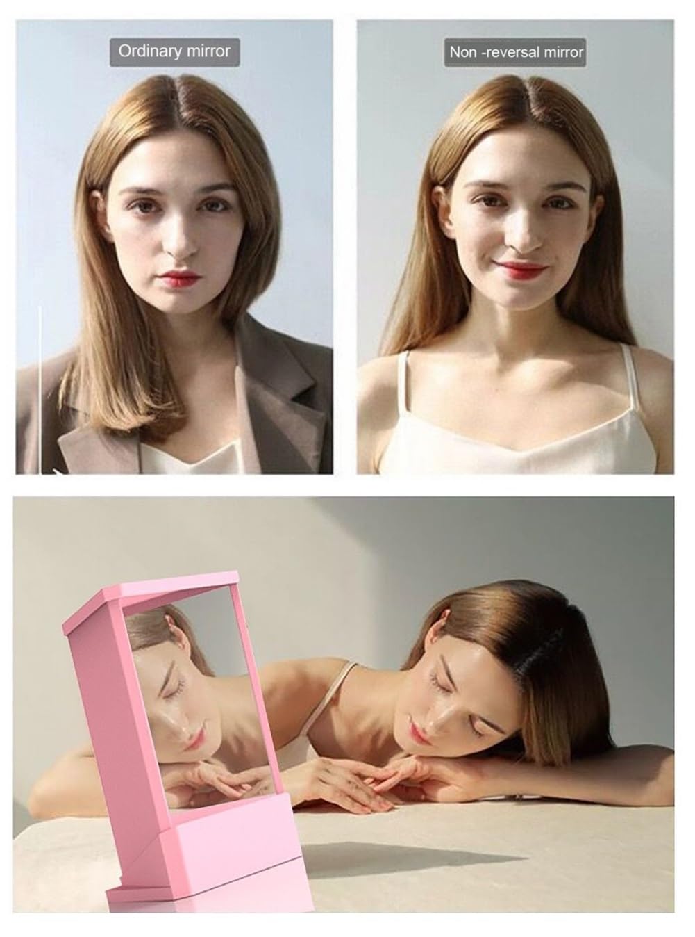 Abpwo Non-Reversing Mirror, True Mirror Non Reversing Real Me, Small True Mirror For True Image, Reversal Mirror, Inverted Mirro