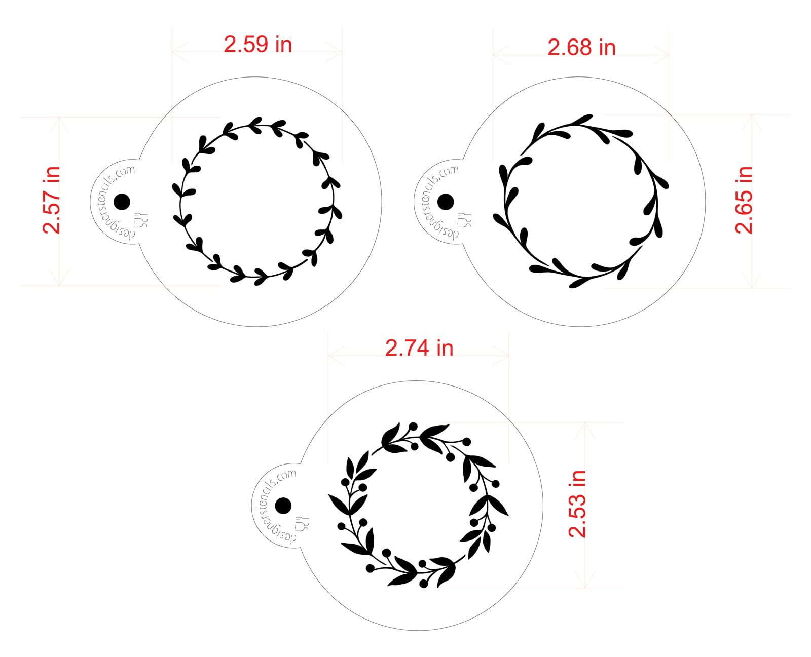 Vine Wreaths Cookie Stencil Set C1025 By Designer Stencils