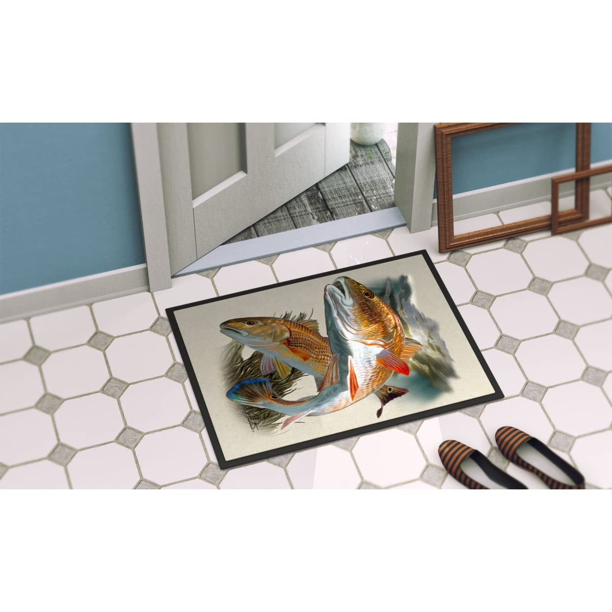 Red Fish Indoor or Outdoor Mat 18x27 JMA2007MAT