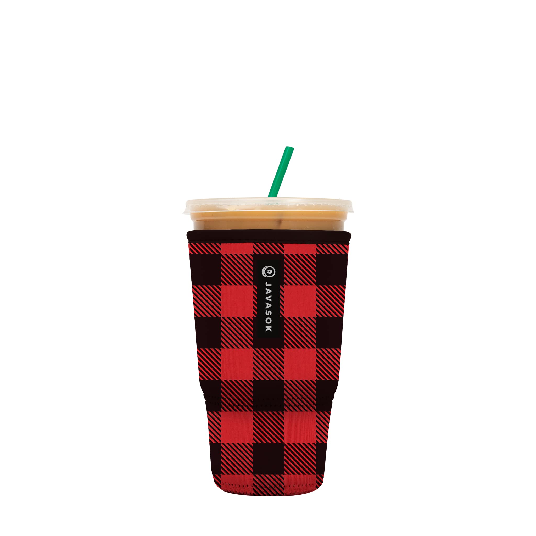 Sok It Java Sok Iced Coffee & Cold Soda Insulated Neoprene Cup Sleeve (Buffalo Check, XLarge: 38-42oz)