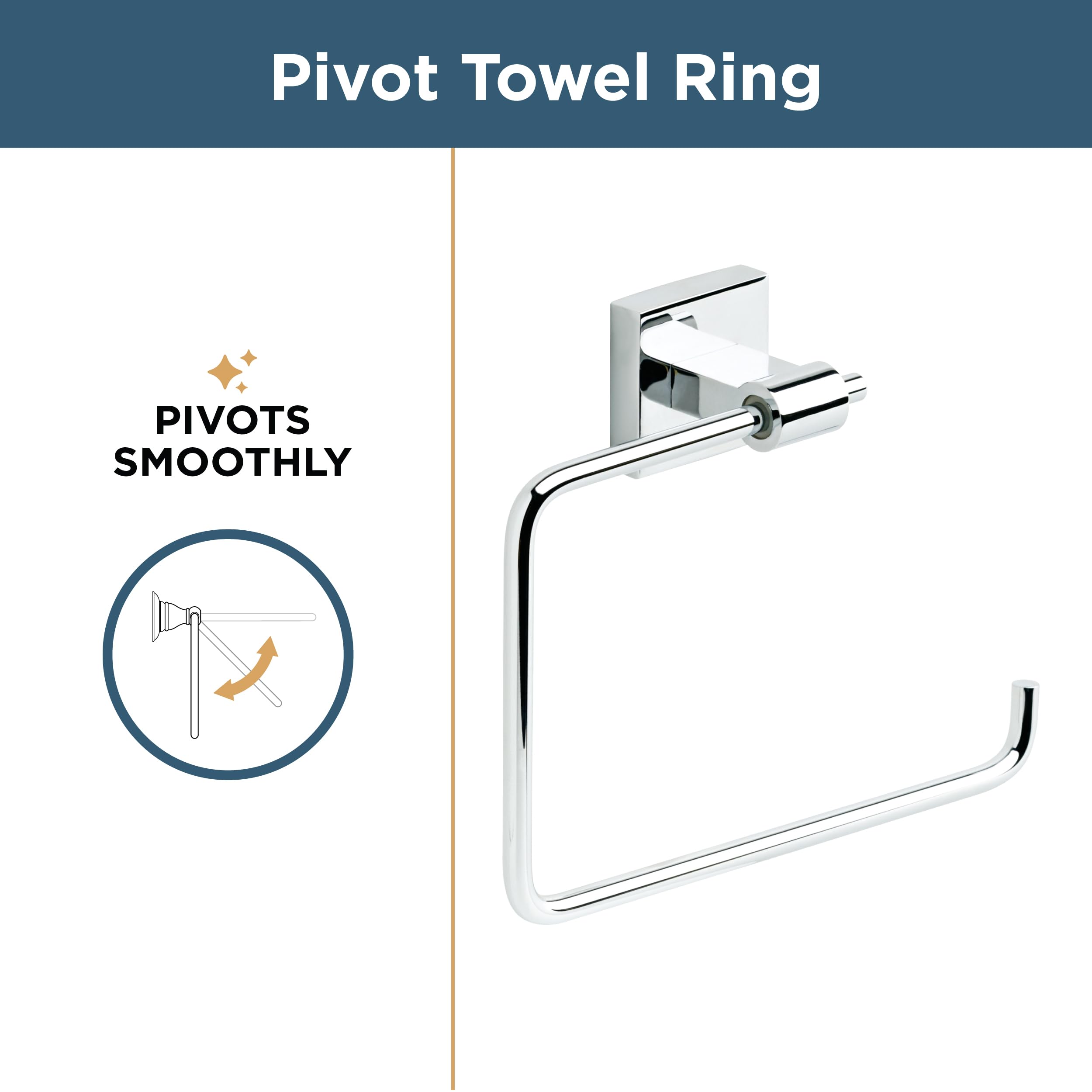 Franklin Brass MAX46-PC Maxted Towel Ring in Chrome 7.87 x 2.15 x 5.8 Inches