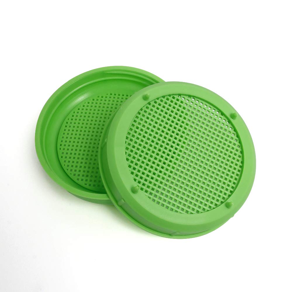 Picowe Plastic Sprouting Lids, Sprouting Jar Strainer Lid, For 86Mm Wide Mouth Mason Jars, Canning Jars, Suit For Grow Bean Spro