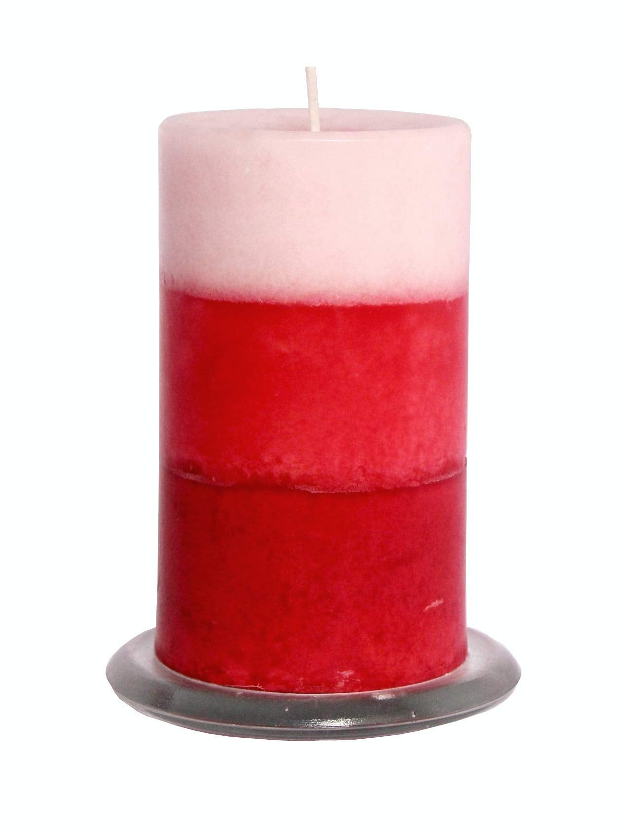 Pure Indian Candle Hand Poured Rose Scented Pillar Candles (50 Hrs Burn Time)