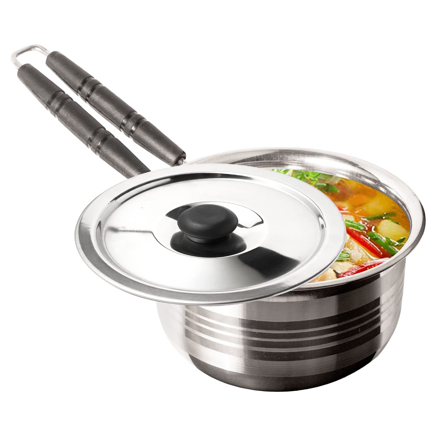 Starlinks Sauce Pan For Cooking, Stainless Steel Cookware Sets, Induction Base Milk Boiler Tea Pot Kitchen Utensils 22Swg 1.5Ltr