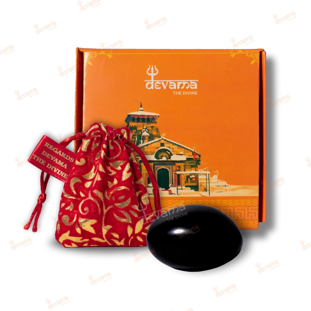 Devama The Divine Natural Black Stone Shaligram/Saligram/Shalagram/Salagrama Shila For Pooja (Religious Stone) For Divine Blessi