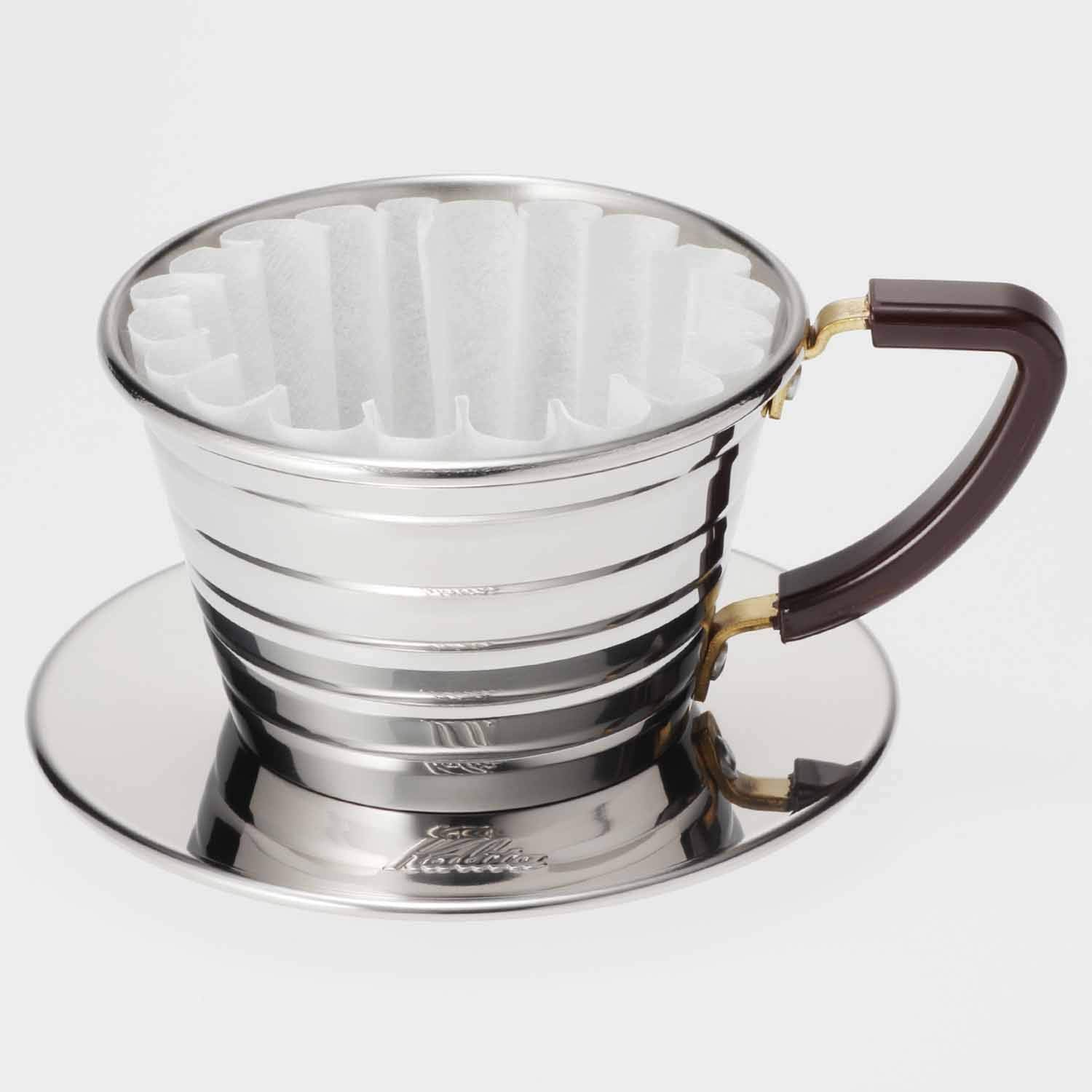 Kalita Stainless Steel Wave Coffee Dripper, Size 155, Silver