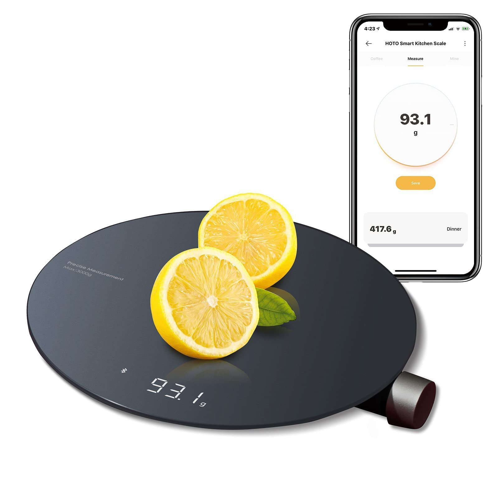 Hoto Smart Food Scale, Kitchen Scale, Food Scales Digital Weight Grams And Oz, Coffee Scale, Kitchen Scale With 0.1G High Precis