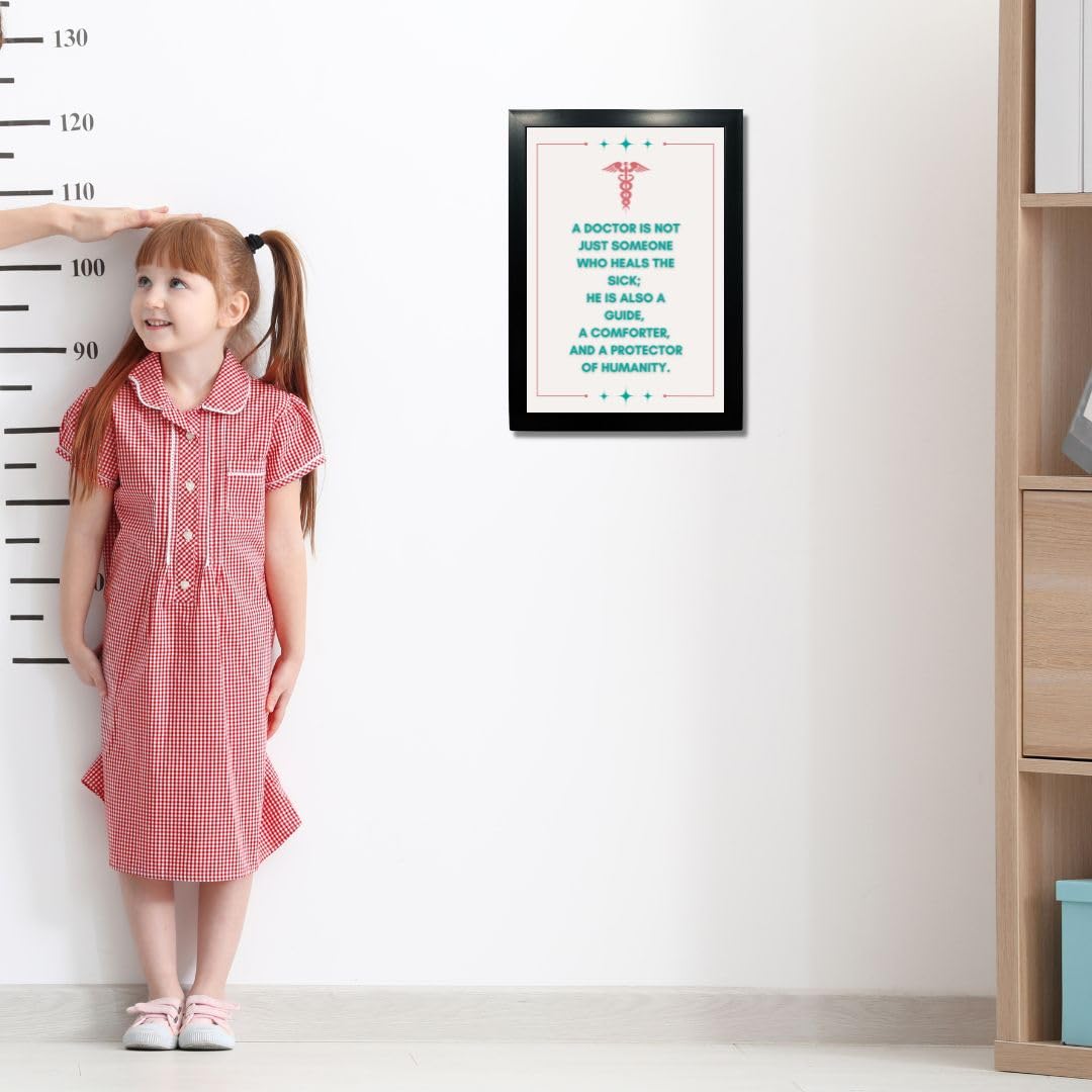 Kagaz Kala - Motivational Doctor Quotes - Clinic Decoration Items - Gifts For Doctors - Digital Art Print, A4 Synthetic Frame (A