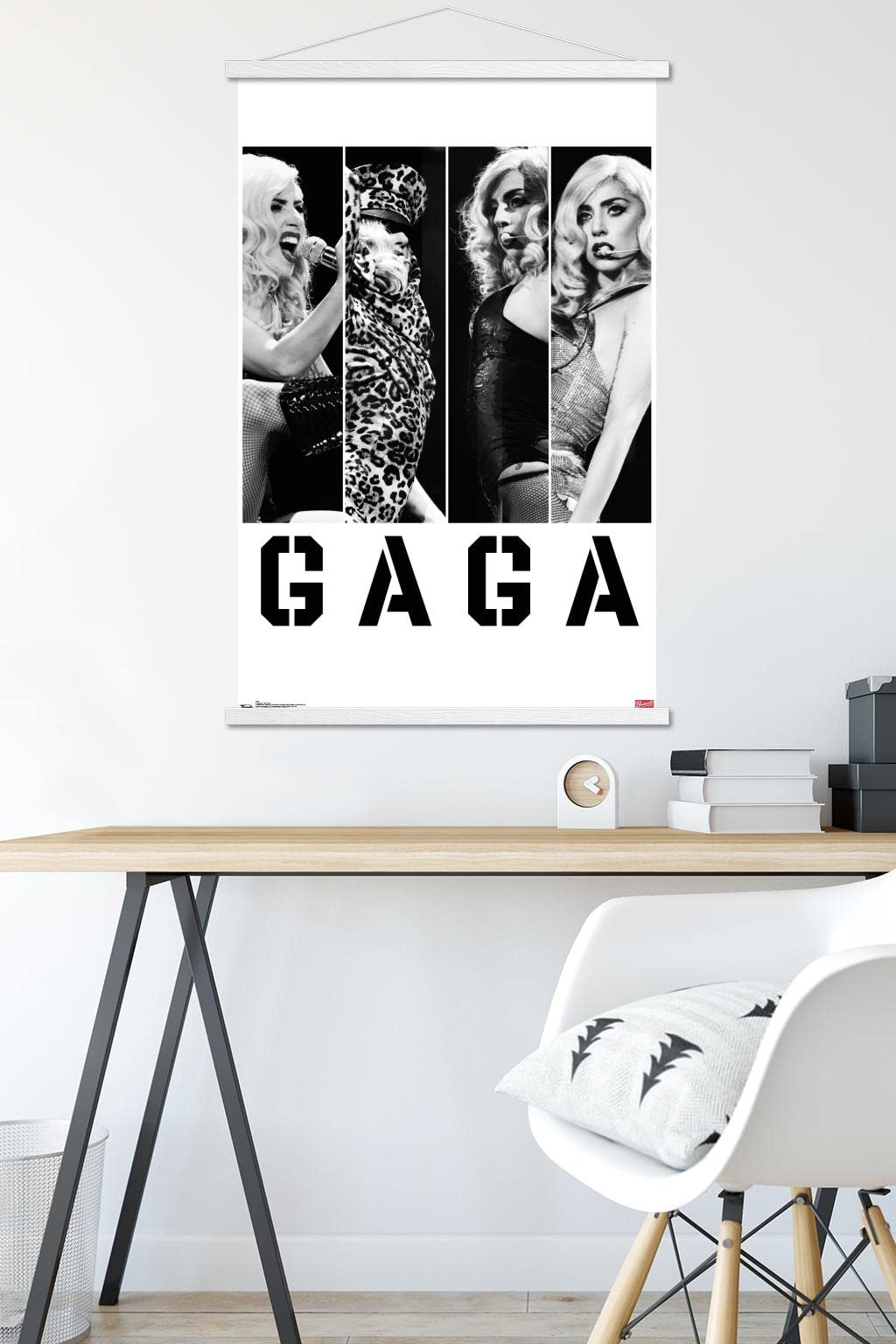 Trends International Lady Gaga - Photo Bars Wall Poster, 22.375'' X 34'', Premium Print And White Hanger Bundle