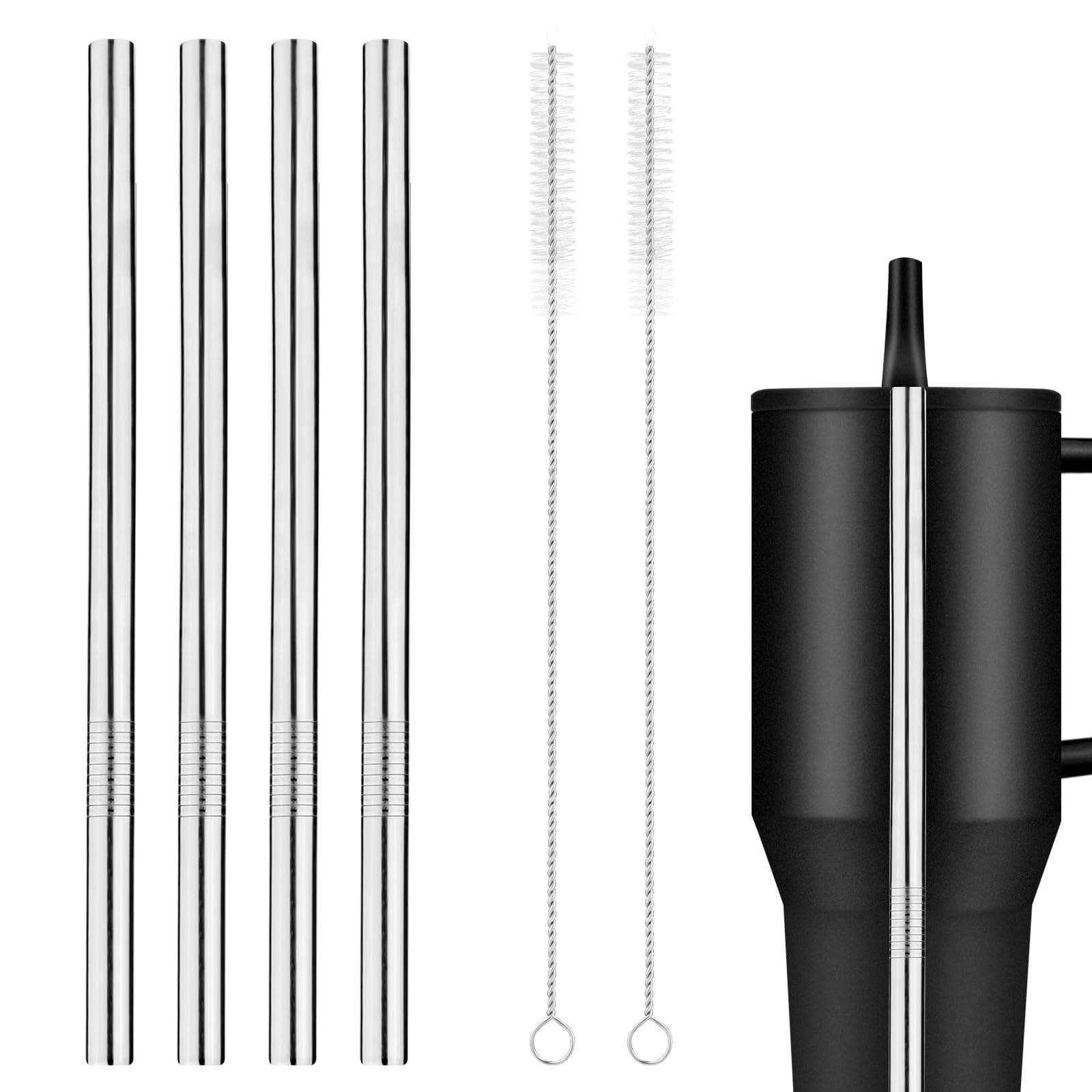 4 Pack Stainless Steel Replacement Straw for Hydrojug Traveler 32 oz