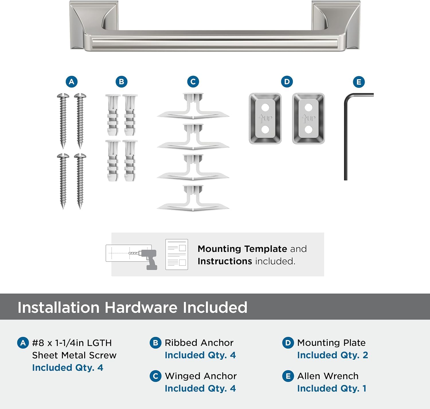 Amerock Mulholland Polished Nickel 9 Inch (229Mm) Towel Bar, Bh36025Pn