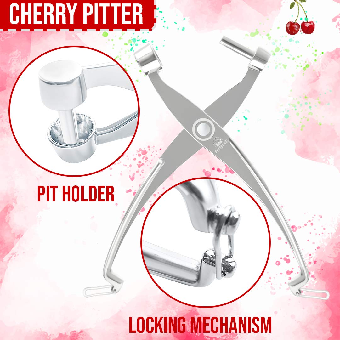 Protensils Cherry Pitter Tool Pit Remover With Locking Mechanism | Cherry Picker | Cherry Seed Remover For Baking, Olive Pitter