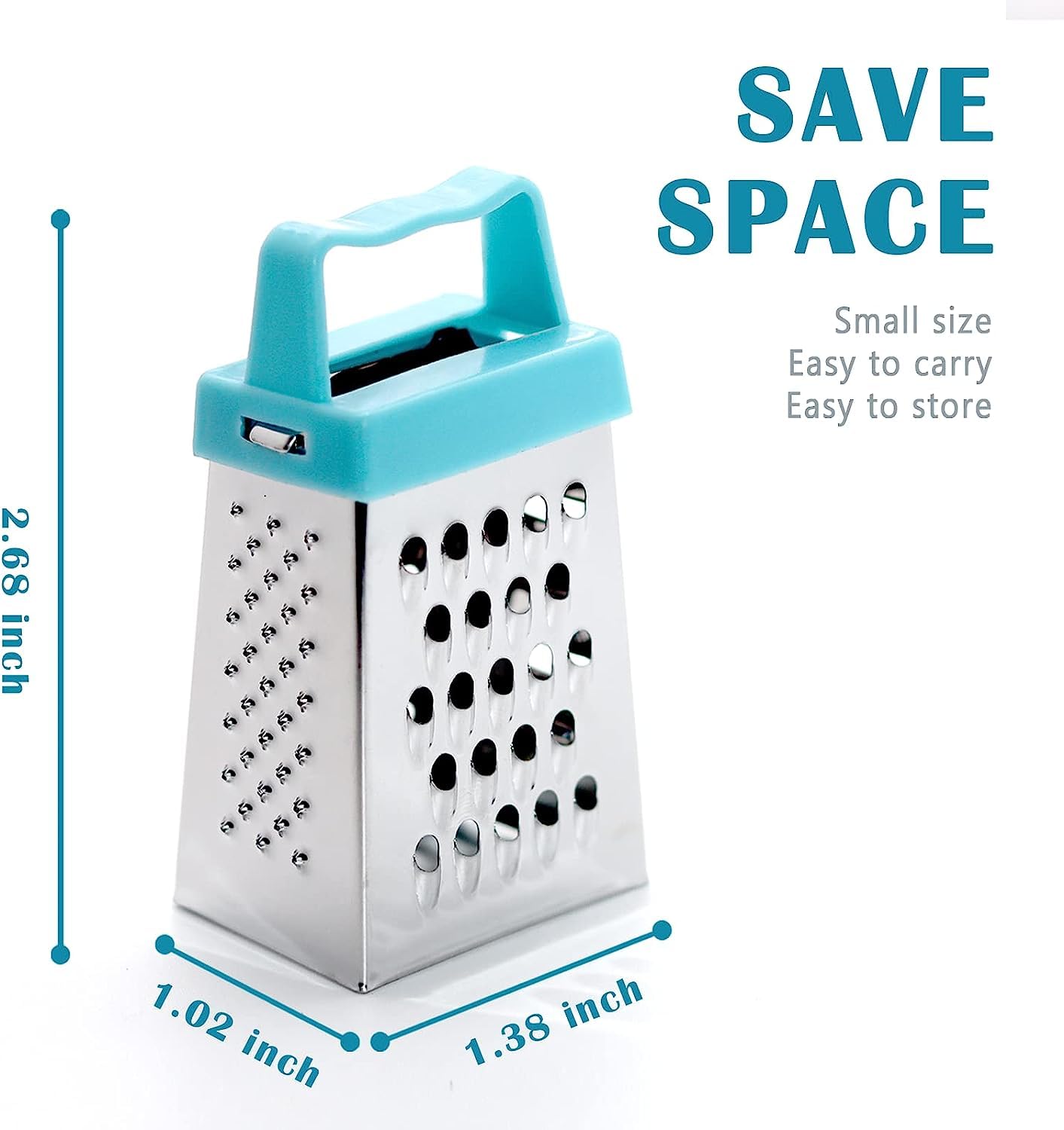 3Pcs Mini Cheese Grater, Professional Box Grater, Stainless Steel With 4 Sides, Small Box Graters For Kitchen Slicer Cheese/Ging