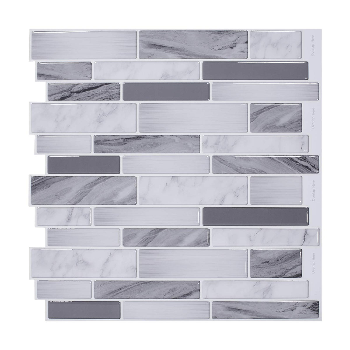 Vamos Tile 10-Sheet Peel And Stick Tile Backsplash,12 ''X12 '' Premium Kitchen Backsplash Peel And Stick Tile (Grey)