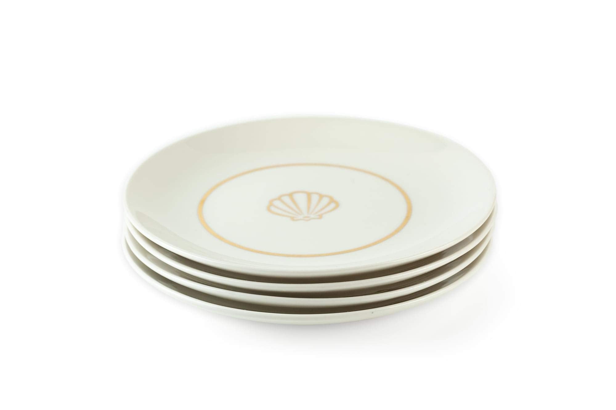 Disney The Little Mermaid Scallop Porcelain 7'' Salad / Dessert Plate | Set Of 4