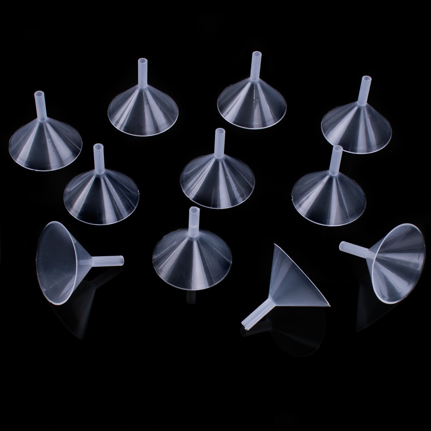 Super Z Outlet Small Clear Plastic Mini Funnels For Arts & Crafts Supplies By (12 Pack)