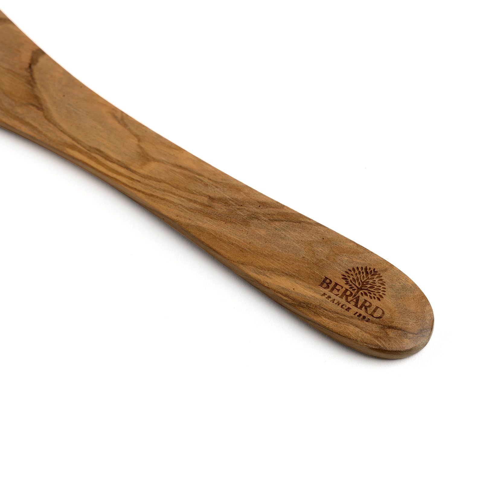 Berard 66475 French Olive-Wood Handcrafted Curved Spatula, Brown