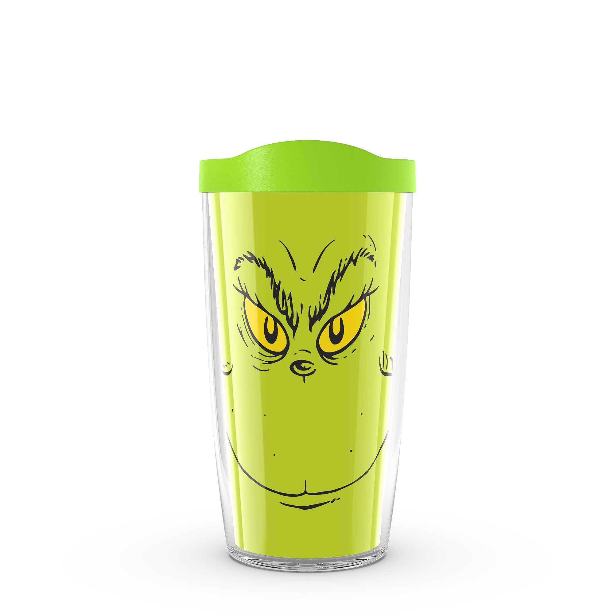 Tervis Dr. Seuss - Grinch Grin Made in USA Double Walled Insulated Tumbler Travel Cup Keeps Drinks Cold & Hot, 16oz, Classic