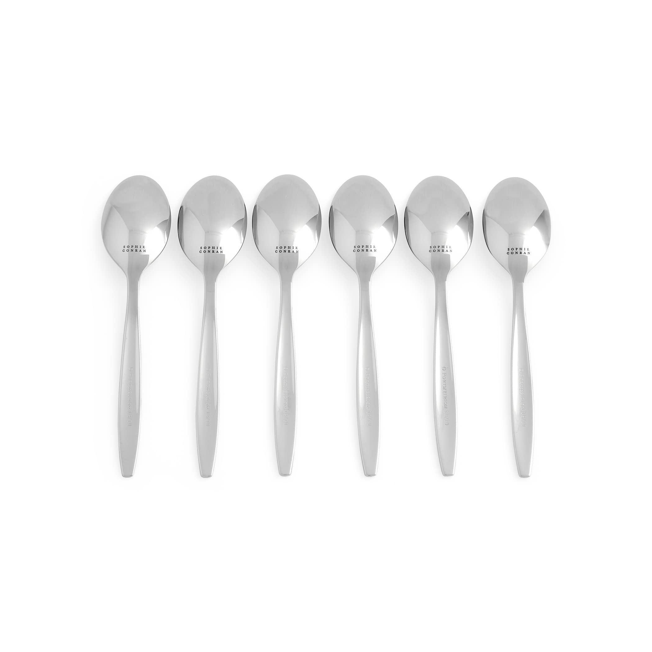 Spode Portmeirion Sophie Conran 5.7'' Floret Spoons | Set Of 6 Dessert Spoons | Made From 18/10 Stainless Steel | Dishwasher Saf
