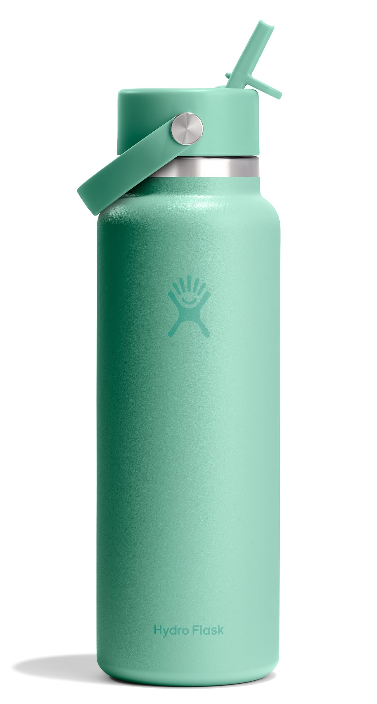 Hydro Flask Water Bottle - Insulated Stainless Steel - Wide Straw Lid, Non Spill, Leakproof in 40 Oz Mermaid Green