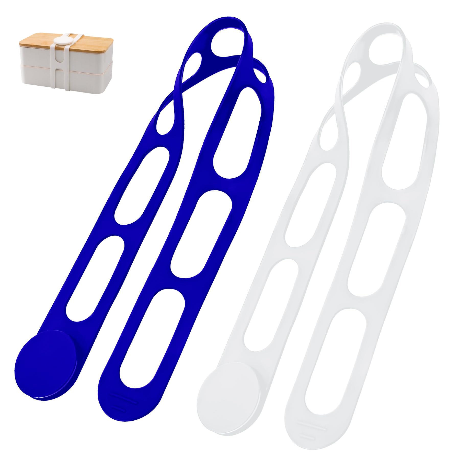 2Pack Silicone Latch Strap with Buckle for Slow Cooker Pot, Lid, Bento Box, Universal Elastic SelfLock Strap Tie for Curtain, 