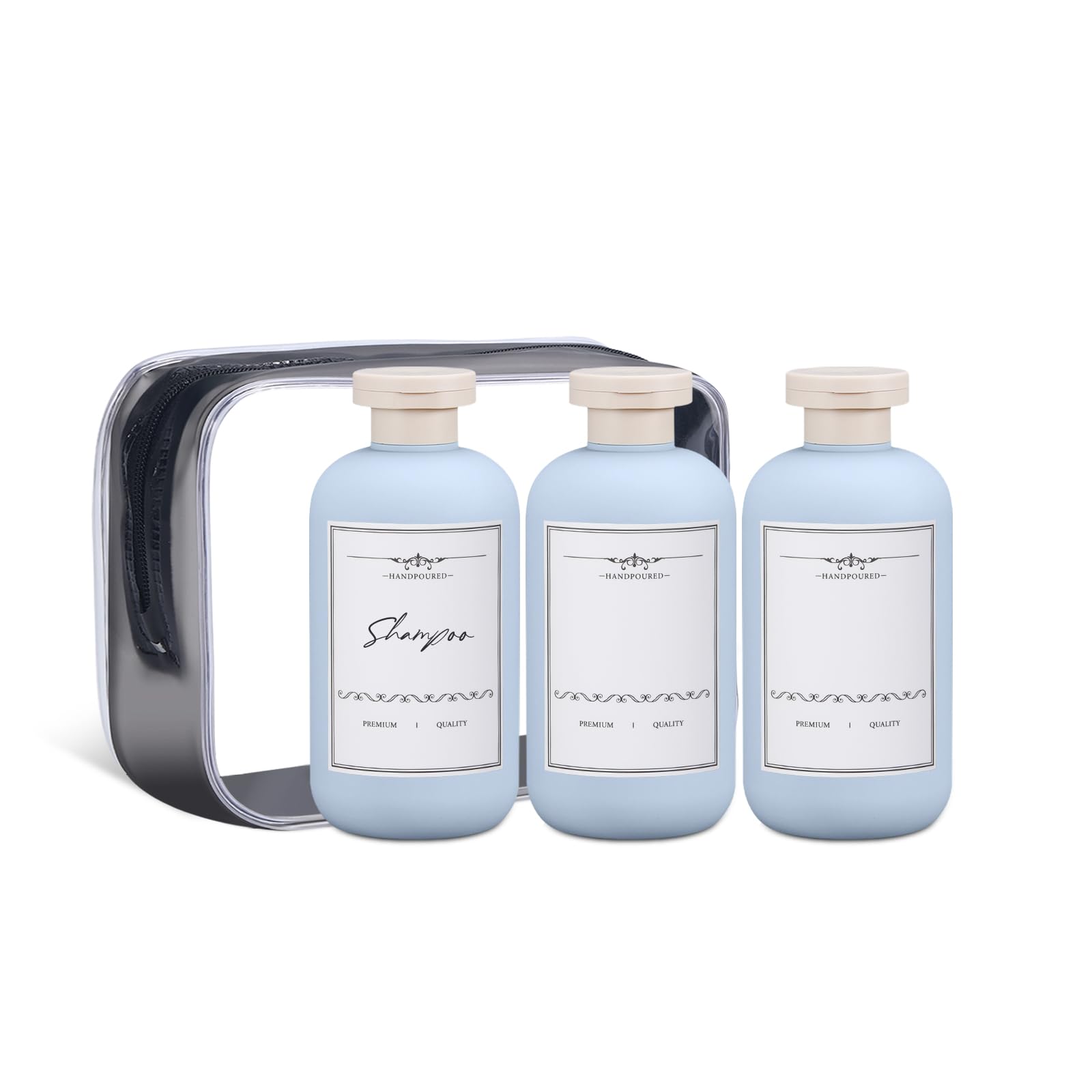 Asevat 6.7 Oz Plastic Empty Squeeze Bottles For Shampoo, Travel Containers For Toiletries Leak Proof, Plastic Bottles With Caps,