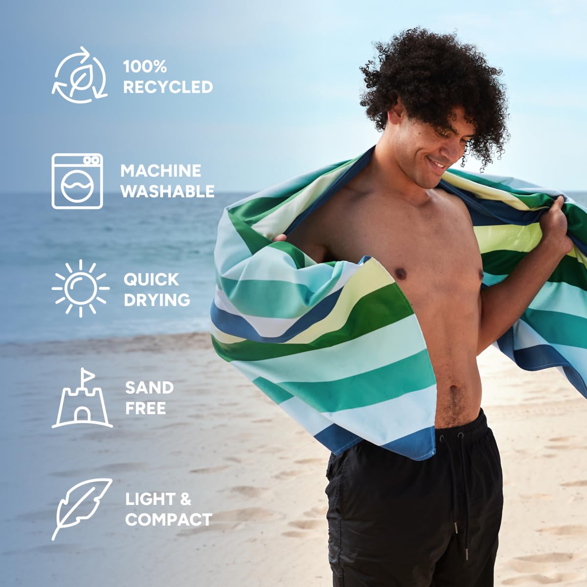 Dock & Bay Kid'S Towel - For Beach Use - Quick Dry, Sand Free - Compact, Lightweight - 100% Recycled - Includes Bag - Summer - C