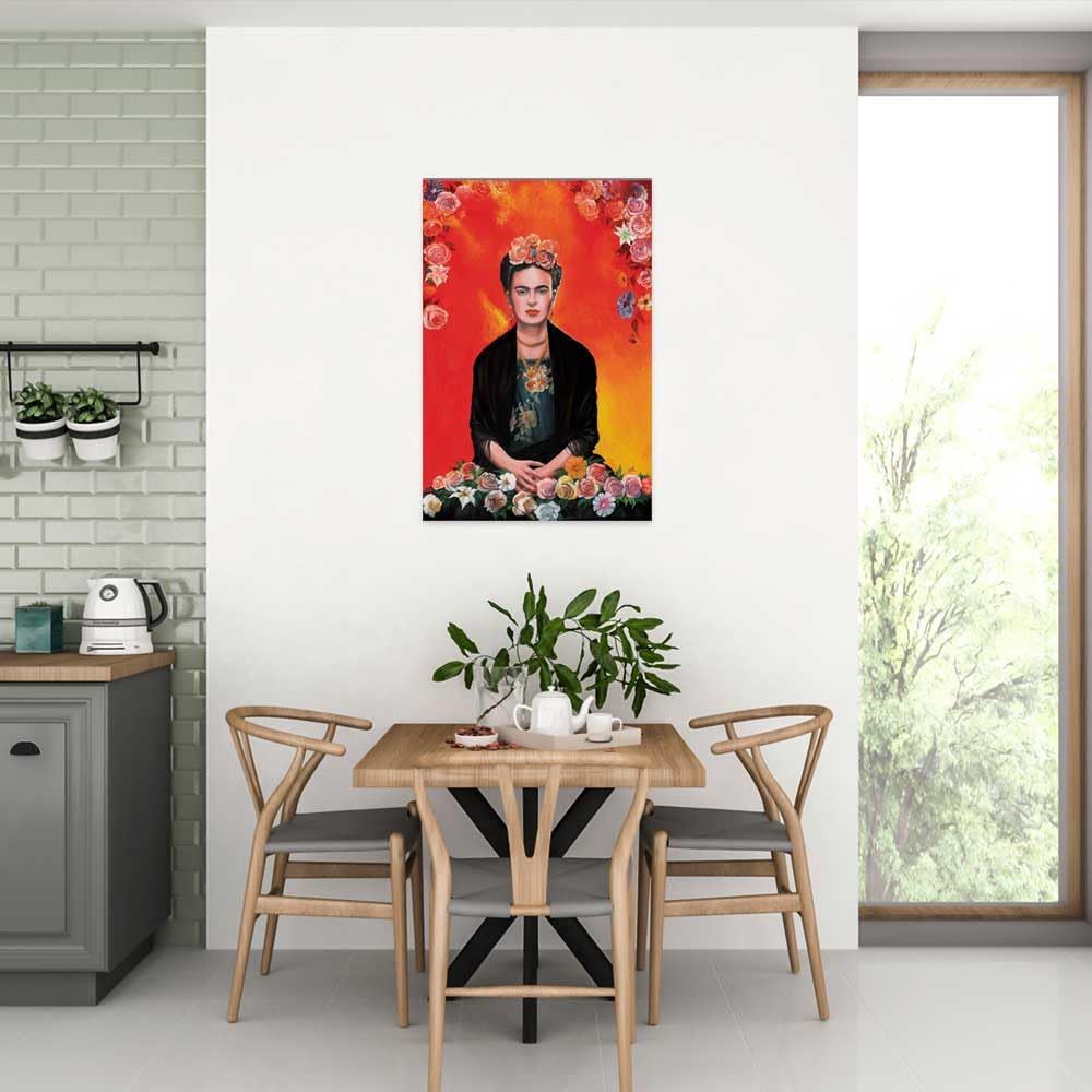 New York Art Publishing Frida Kahlo Poster (Painting) Printed On Paper 24X36In Meditation With Flowers - Ships From The Us