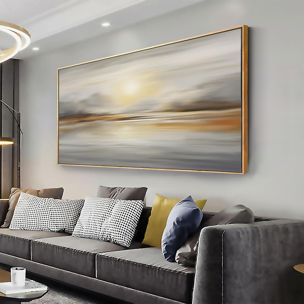 Framed Wall Art Abstract Seascape Canvas Printing Wall Decor Artwork For Living Room Bedroom Dining Room Home Office Decor 20X40