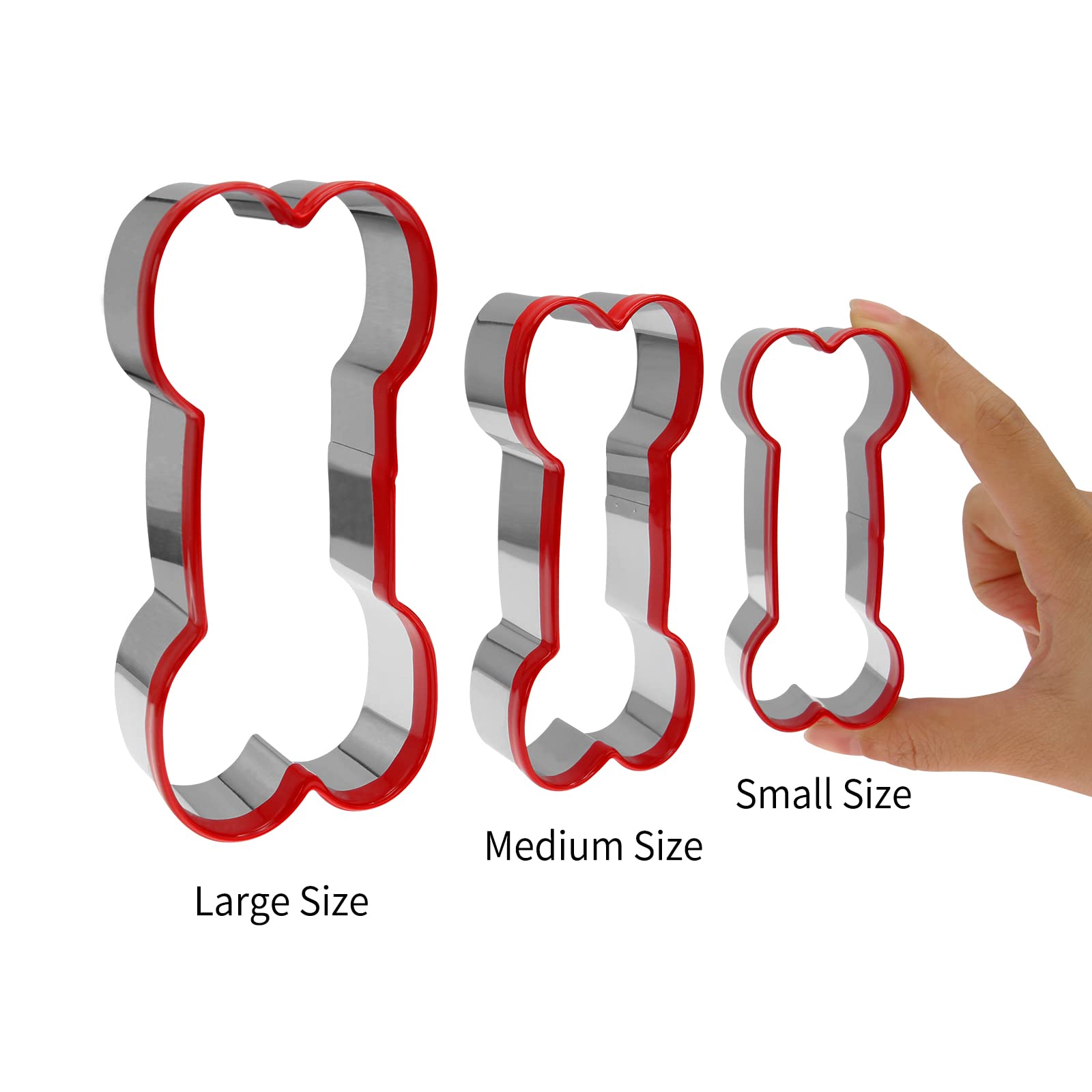Dog Bone Cookie Cutters Set Of 3, Dog Treats Cookie Cutter, Biscuit Dog Treat Cookie Cutter Set For Homemade