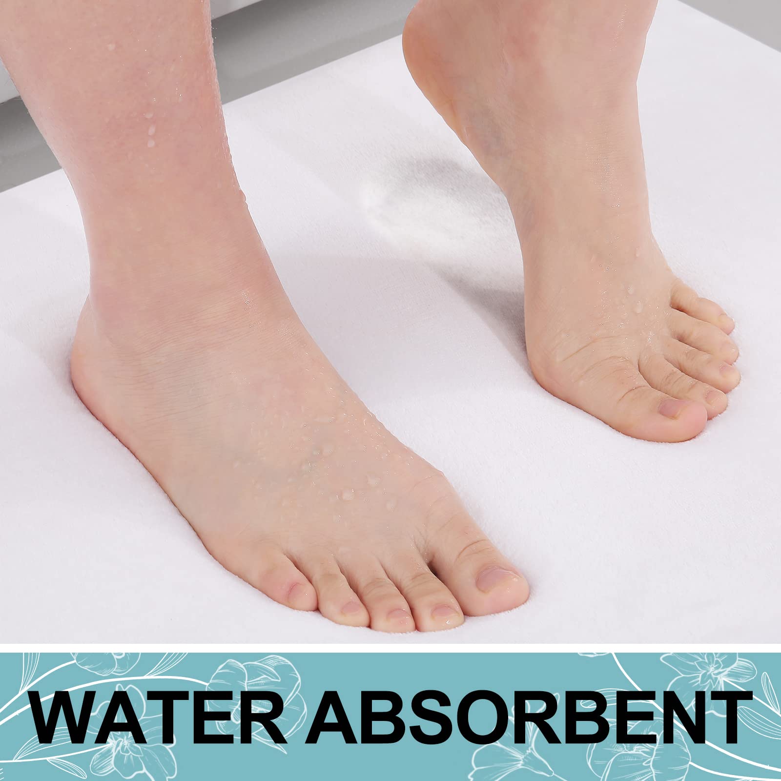 Smiry Memory Foam U-Shaped Toilet Bathroom Rugs 24'' X 20'',Extra Soft Absorbent Non-Slip Contoured Rugs, Machine Washable Conto
