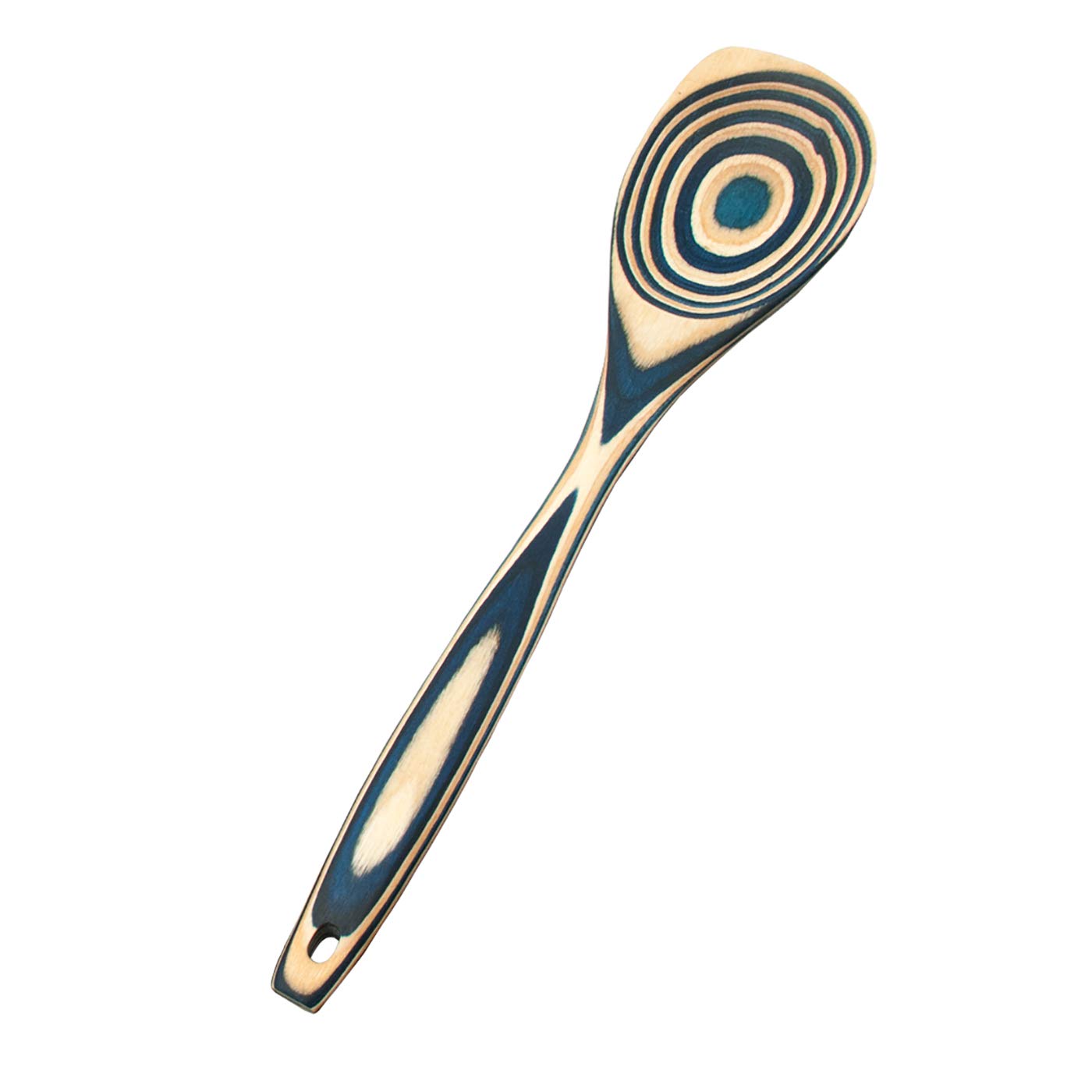Island Bamboo Pakkawood 12-Inch Corner Spoon, Blue