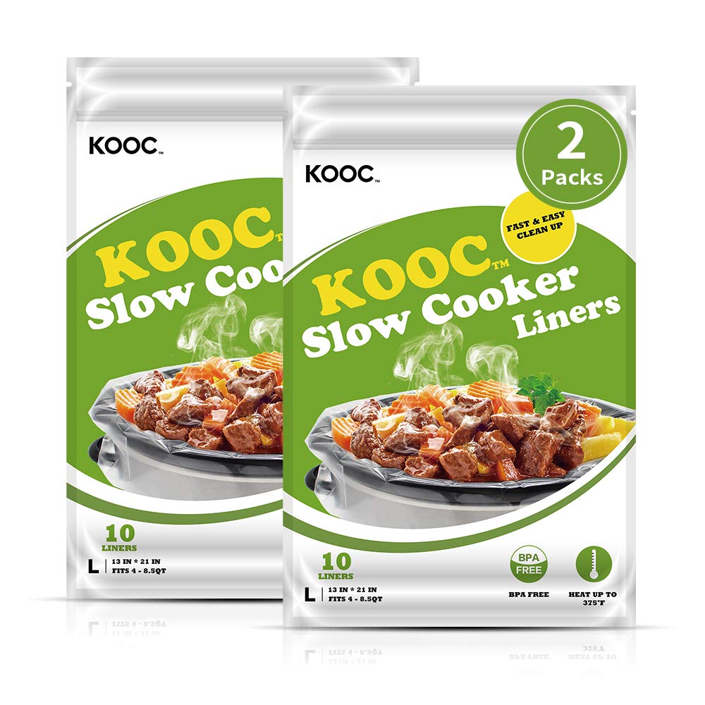 [New]Kooc Premium Slow Cooker Liners And Cooking Bags, Large Size Fits 4Qt To 8.5Qt Pot, 13''X 21'' , 2 Packs (20 Counts), Equip