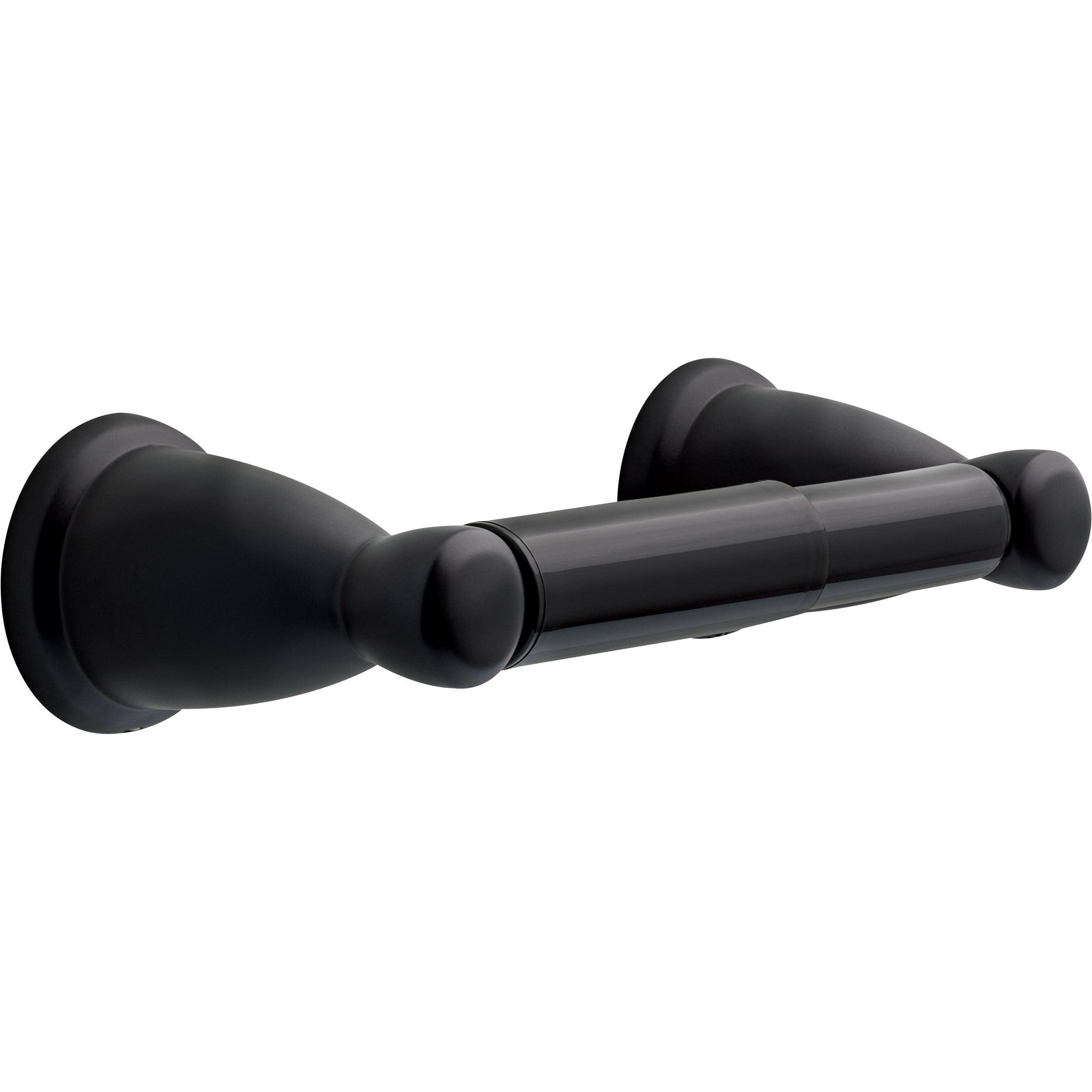 Franklin Brass Kinla Spring (1-Pack) Toilet Paper Holder Matte Black Tissue Roll Spring-Loaded Rod, Organization And Storage, Wa