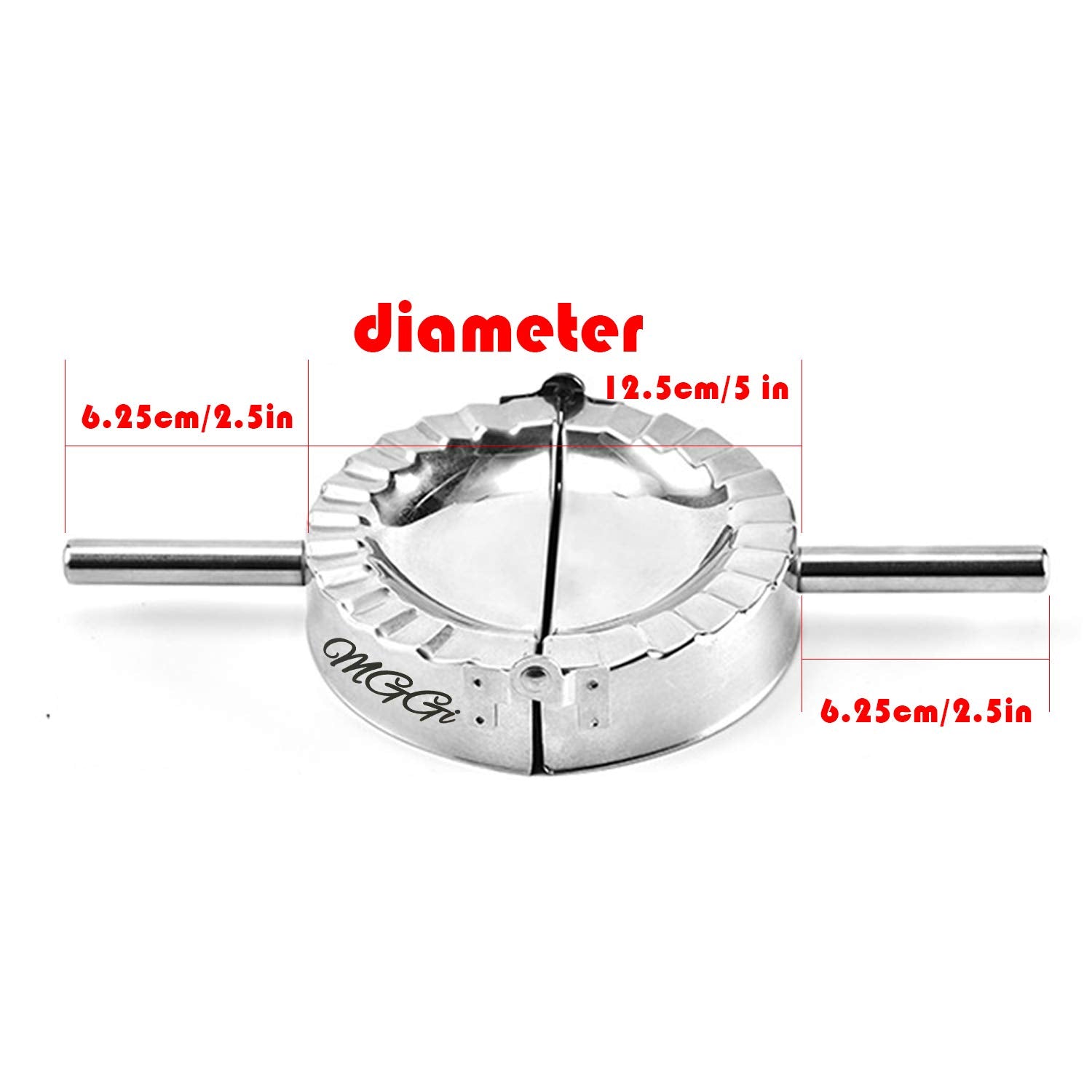 Mggi Stainless Steel Ravioli Mold Pierogi Dumpling Maker,X-Large Size 5'' Goya Empanada Press Mold, Ravioli Mould Crimper,Wraper