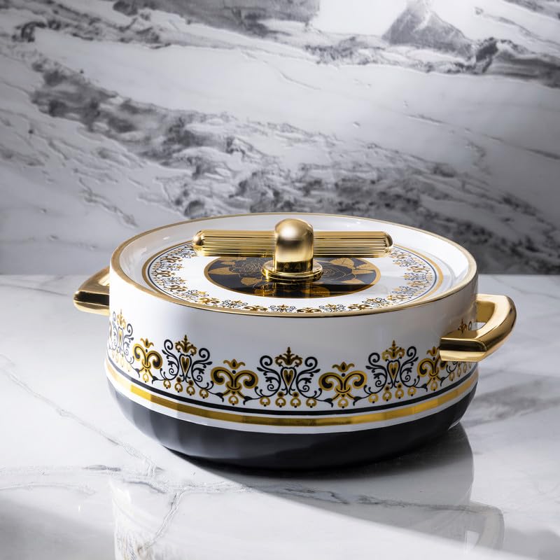 Selvel Elegance Royal Inner Steel Casserole Set Of 3 (1700Ml, 1200Ml, 600Ml) | P.U. Insulation Hot Case | Hot Pot Keeps Food Hot