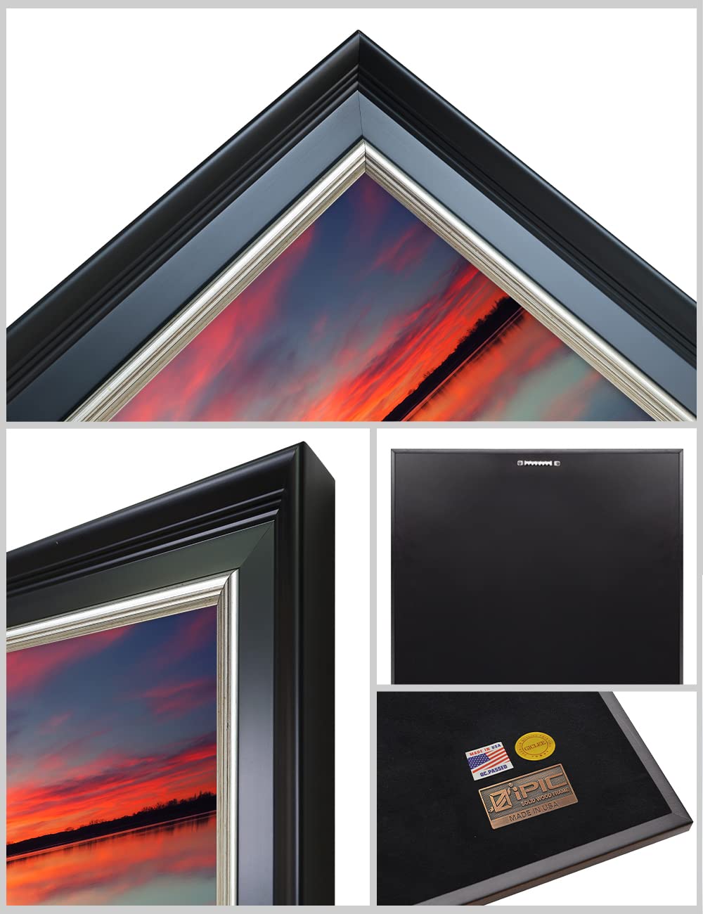 Ipic - Our Own Sunset Personalized Framed Wall Art With Names And Date On, Giclee Prints Framed With Solid Wood, Custom Memorial